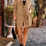 WW | Drei Knopf Mid Length Strickmantel