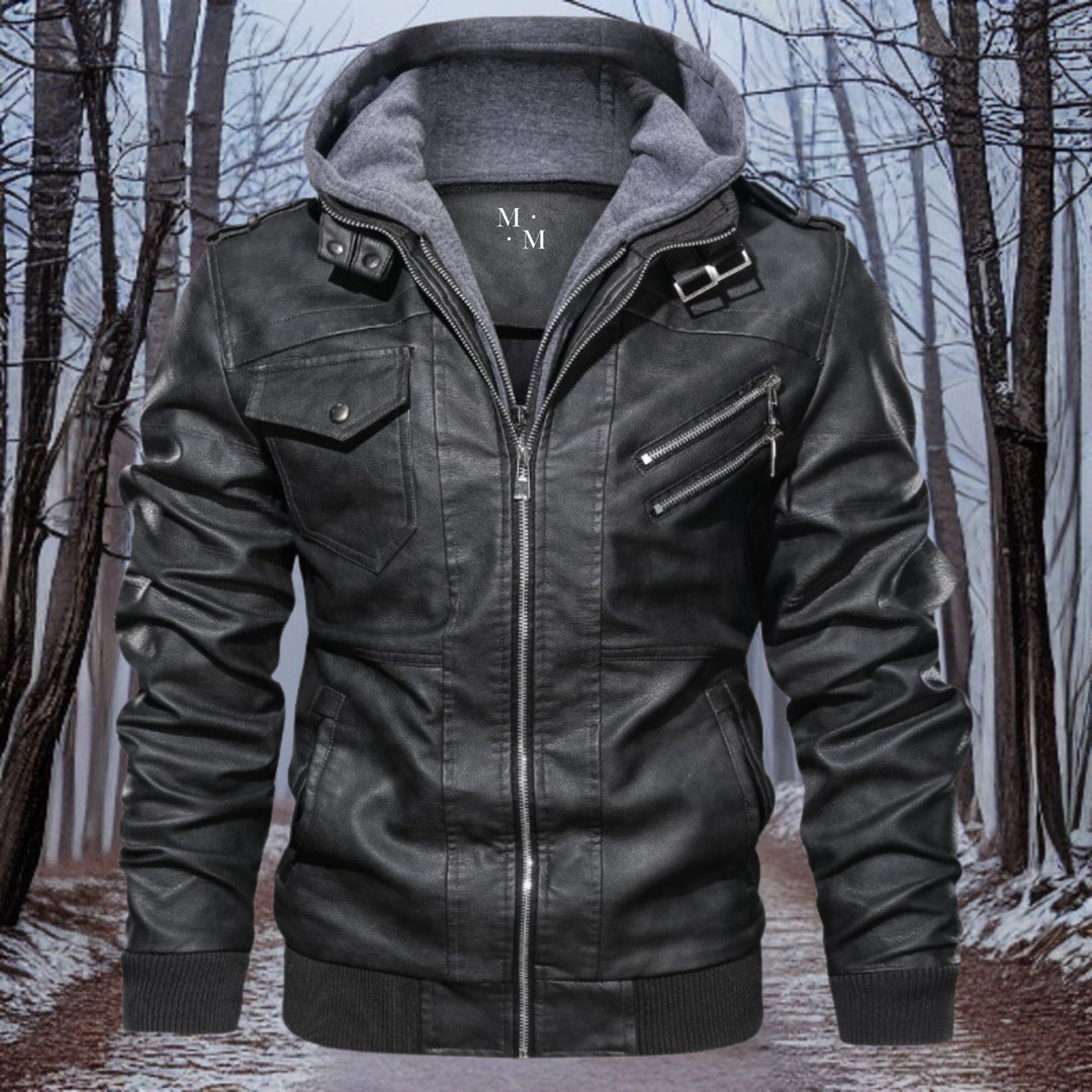 W&W Mode warme Lederjacke mit Kapuze