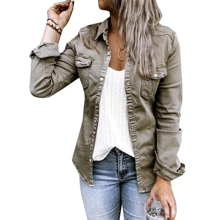 W&W Mode | Damen Sommerjacke Im Military Denim Stil