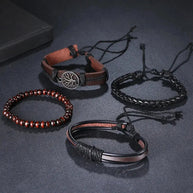 WW | Geflochtene Leder Wickelarmband Für Herren