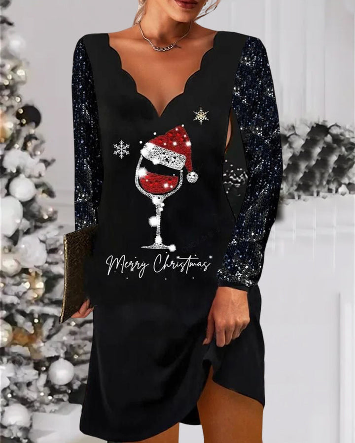 W&W Mode | Bequem Chic V-Ausschnitt Cheer Dress