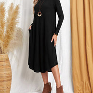 W&W - Langärmeliges lockeres Kleid