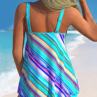 WW | Tankini Satz Mit Geometrischem Streifenmuster