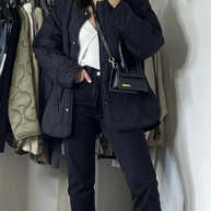 WW | Gepolsterte Jacke Damen, Leichtes Übergröße Modell Mit Taschen, Knopfverschluss