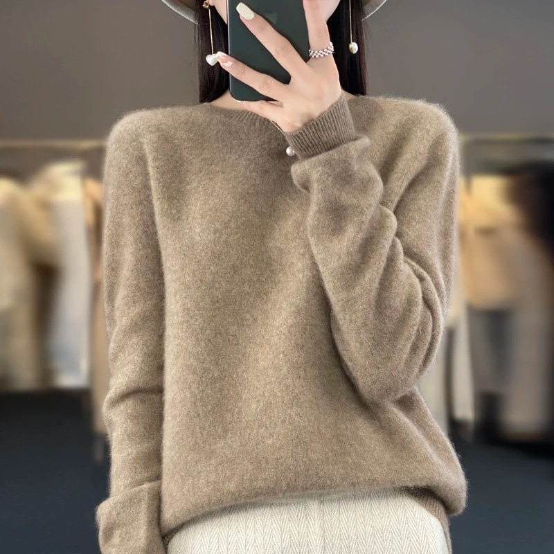 W&W Mode | Cashmere Pullover Damen Stilvoller Rundhals, Weich & Komfortabel