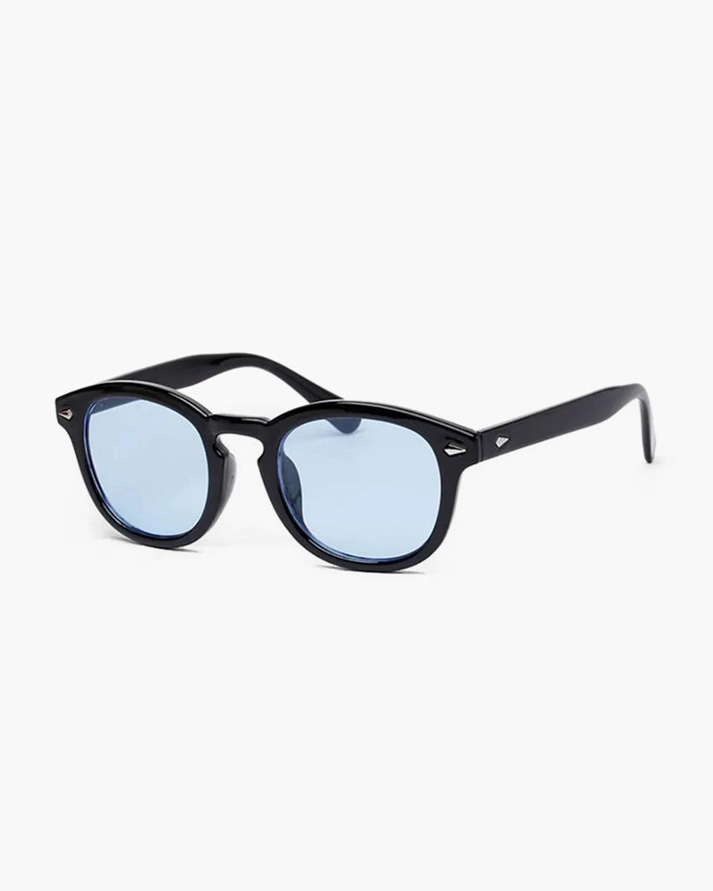 W&W Mode | Schwarzer Rahmen Runde Sonnenbrille Für Männer