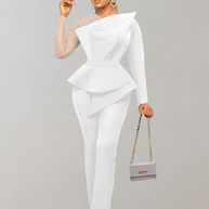 WW - Vintage Perlen Mesh Langarmshirt