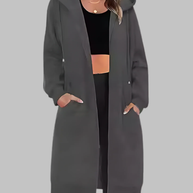 WW | Lässige Zip-Up Übergroße Lange Jacke