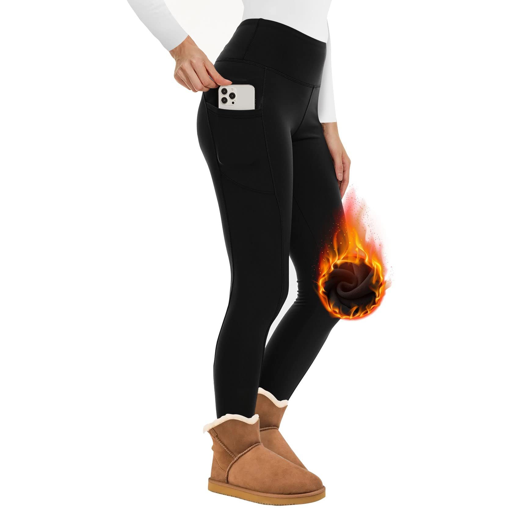 WW | Wunderschöne Enganliegende Fleece Wollleggings