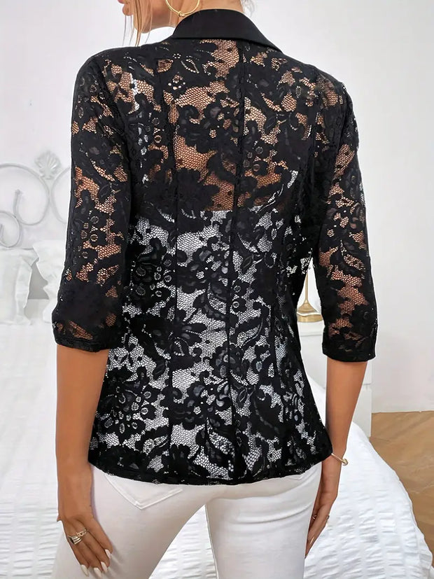WW | Einreihiger Blazer mit Spitzen Details