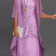 WW | Elegantes Chiffon-Kleid In Zwei Teilen