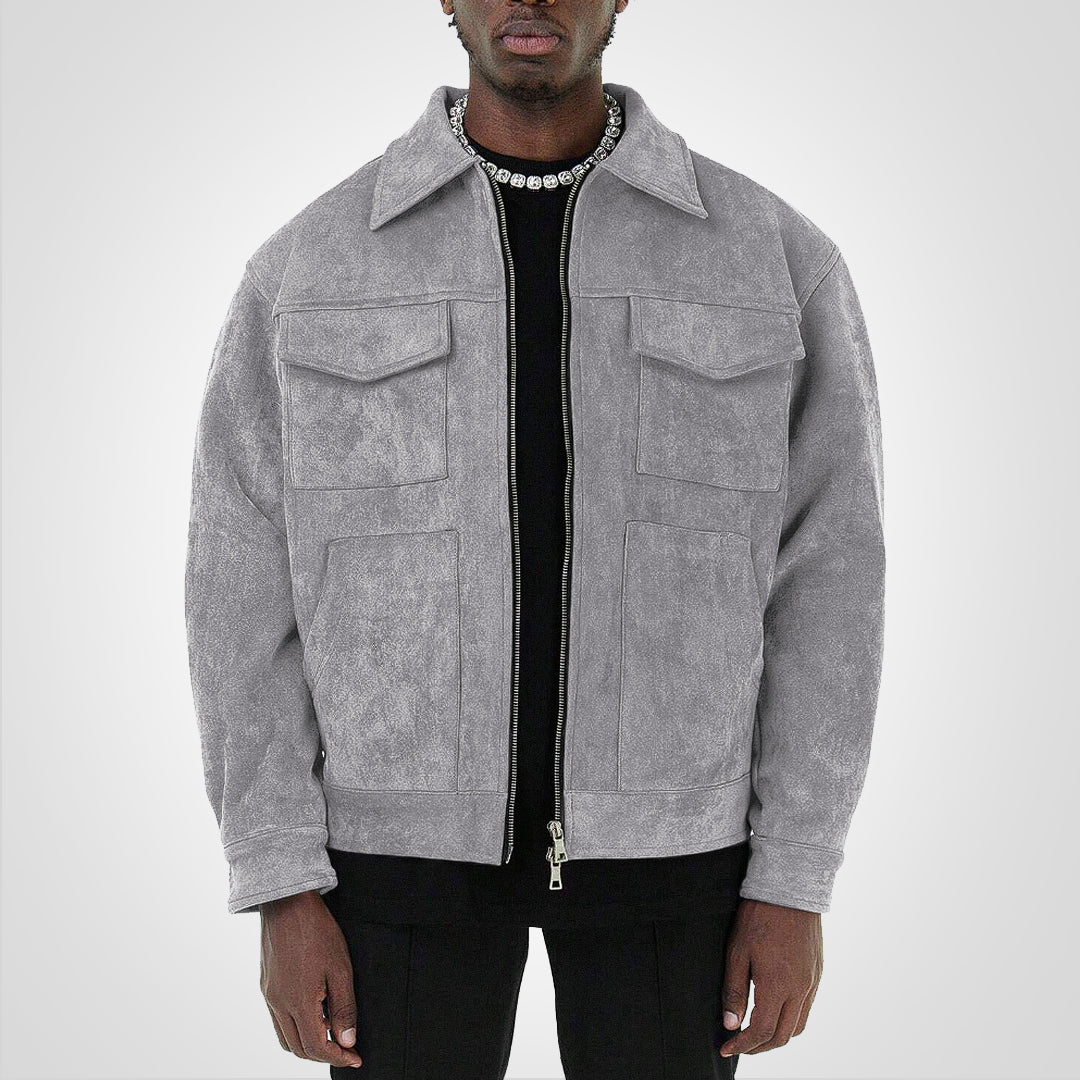 W&W Mode | Kurzes Wildlederjacke Mit Reißverschluss Stil & Komfort