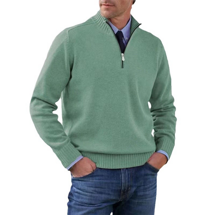W&W Mode | Herrenpullover Mit Halbem Reißverschluss