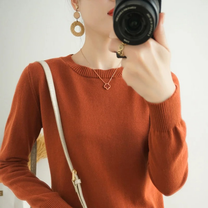 W&W Mode | Cashmere Pullover Damen Klassischer Rundhals, Weich & Atmungsaktiv