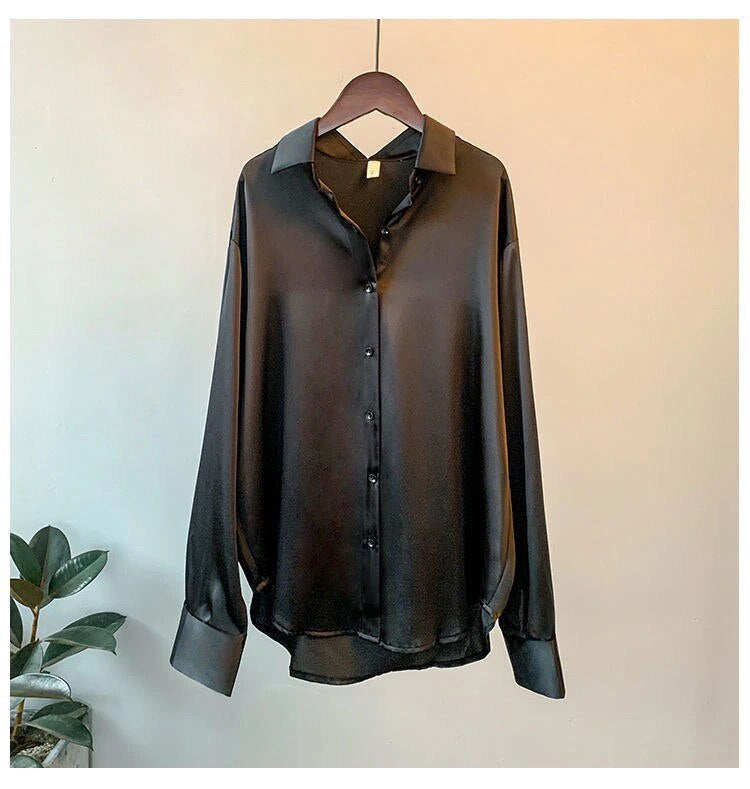 W&W Mode Satinbluse | Bequeme elegante Bluse für Frauen