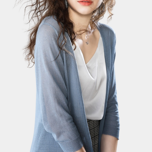 WW | Damen Lange Weste Elegant Und Leicht Sommer Strickjacke Für Frauen