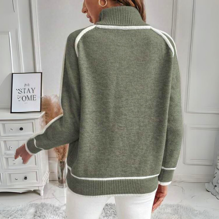 W&W Mode - Luxe Olivgrüne Strickpullover