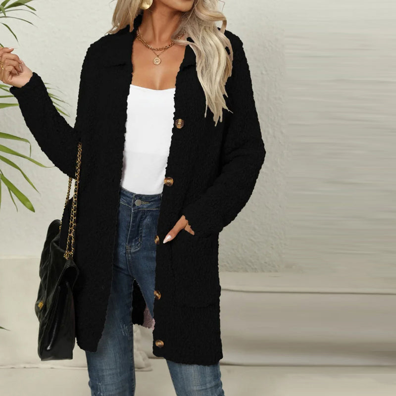 WW | Lässiger Einfarbiger Cardigan