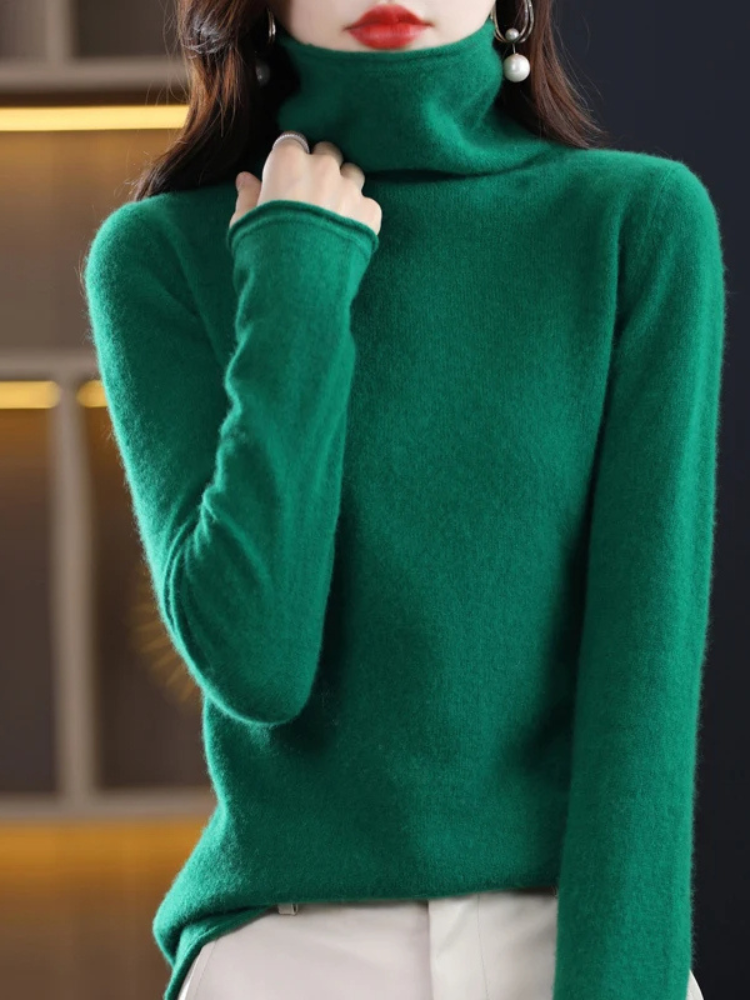 WW | Damen Rollkragenpullover Weiches Fuzzy Strick Warm und Komfortabel Rollkragenpullover Damen