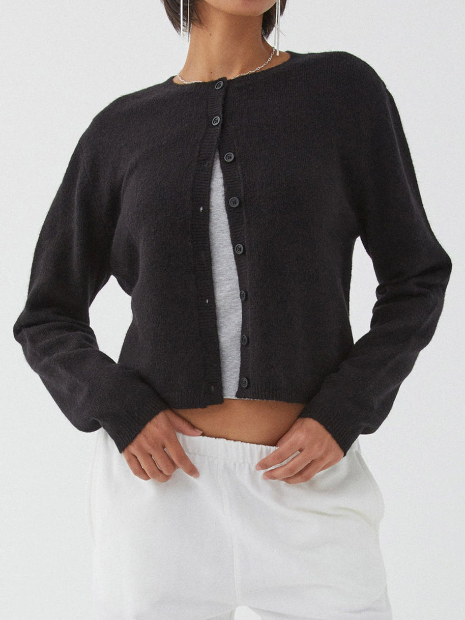 WW | Bunter Unifarbener Damen-Cardigan