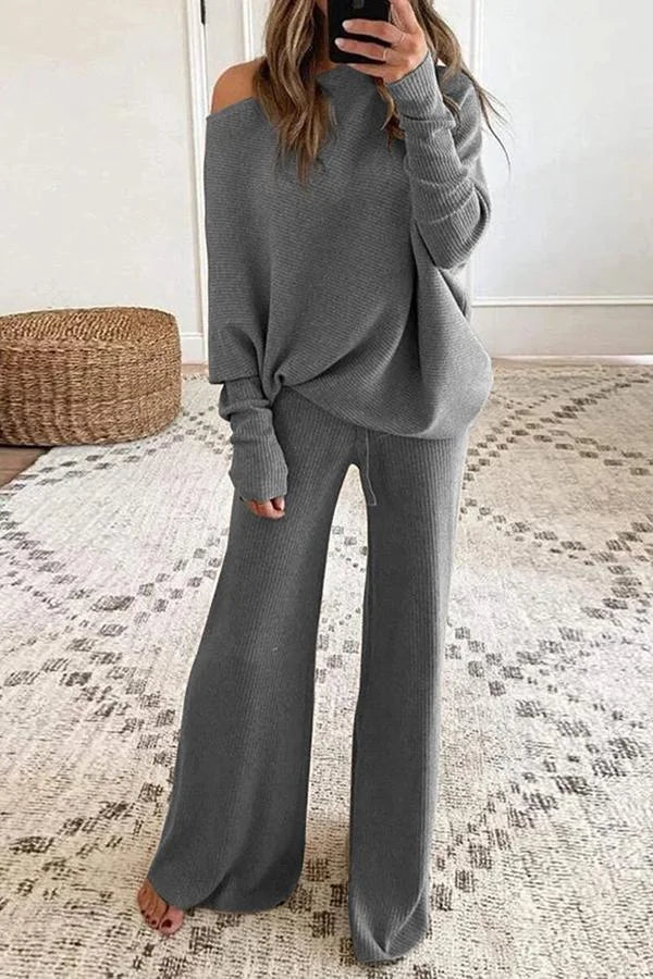 W&W Mode | En-Skulder Gestrickter Anzug Für Frauen