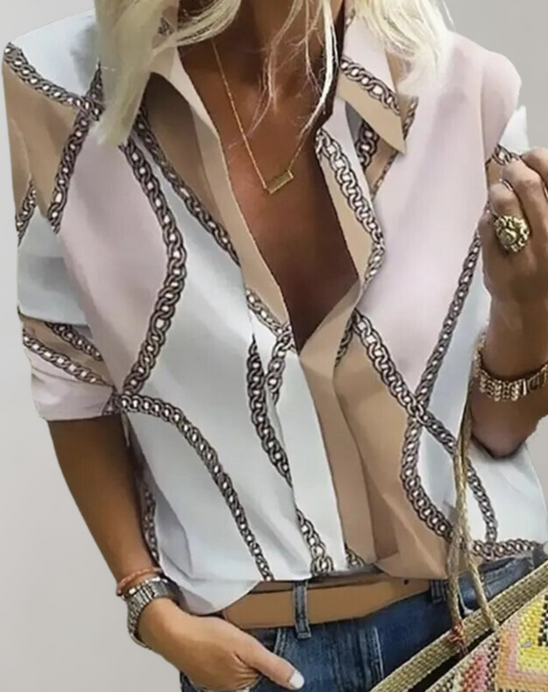 WW | Seidenbluse mit Kettenmuster für Damen