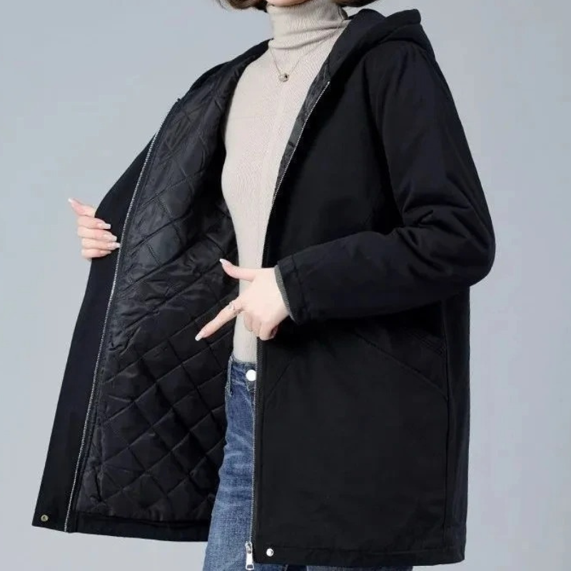 WW | Damen Gesteppte Jacke Mit Kapuze Und Reißverschluss, Leicht Und Warm