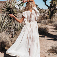 WW | Stil Maxi Kleid mit Flatterärmeln für Frauen