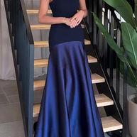 Satin Trägerlos Flare Kleid