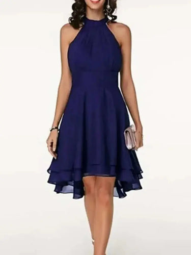 W&W Mode | Elegante Ärmelloses Chiffon Kleid