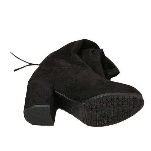 WW | Overknee Stiefel Flacher Absatz, Stretchstoff, Lässiges Design