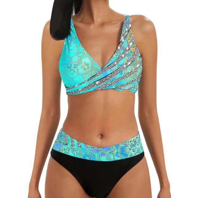 WW | Lebendiges Zweiteiliges Bikini-Set