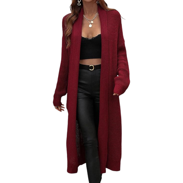WW | Langer Offener Strickjacke Für Damen