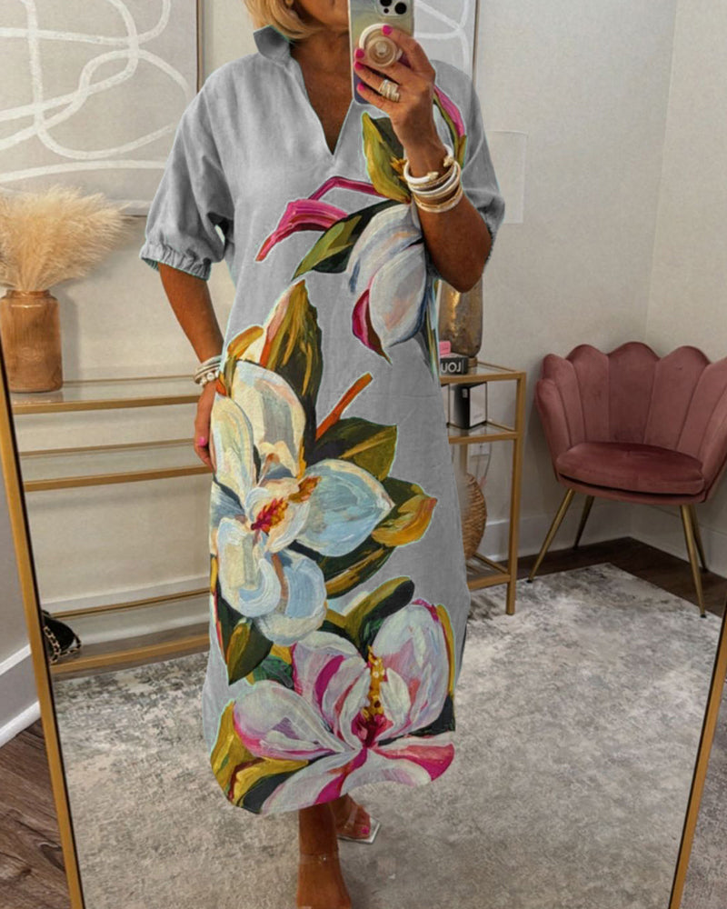 WW | Lockeres Freizeitkleid mit Blumendruck