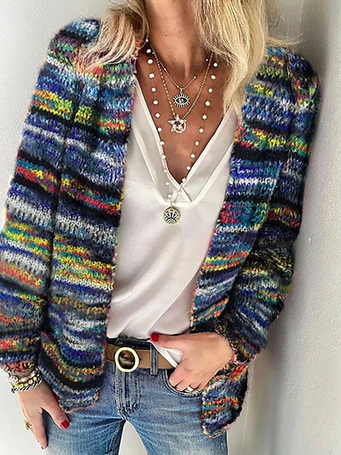 W&W Mode | Bunt bedruckte jacke für Damen