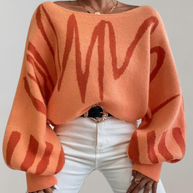 WW - Print Laternenärmel Off-Shoulder