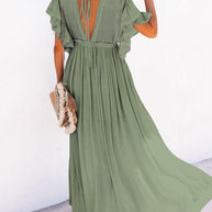 WW | Stil Maxi Kleid mit Flatterärmeln für Frauen