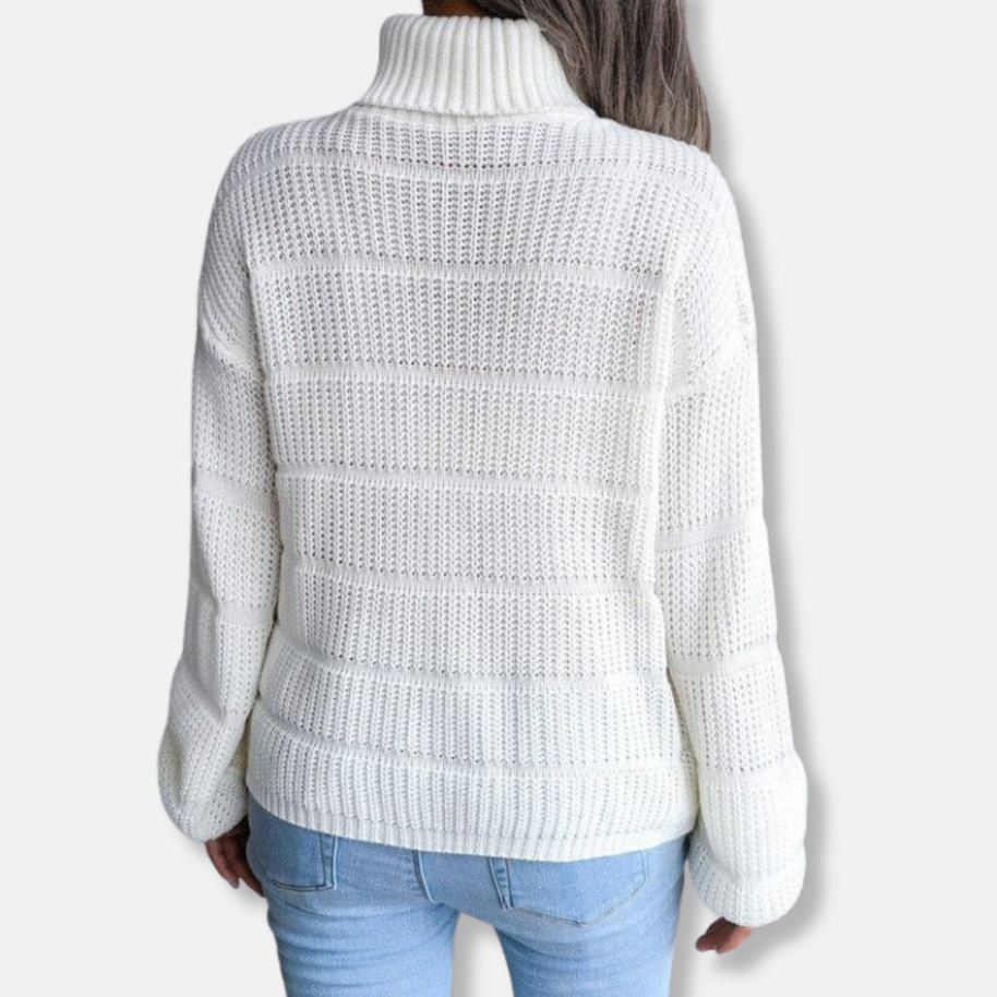 WW | Rollkragenpullover - Weiches Strickmaterial - Gerippte Optik - Lockere Passform - Langärmlig