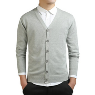 WW | Herren Strickjacke Mit Knöpfen, V-ausschnitt, Leichtes Material, Slim Fit Design