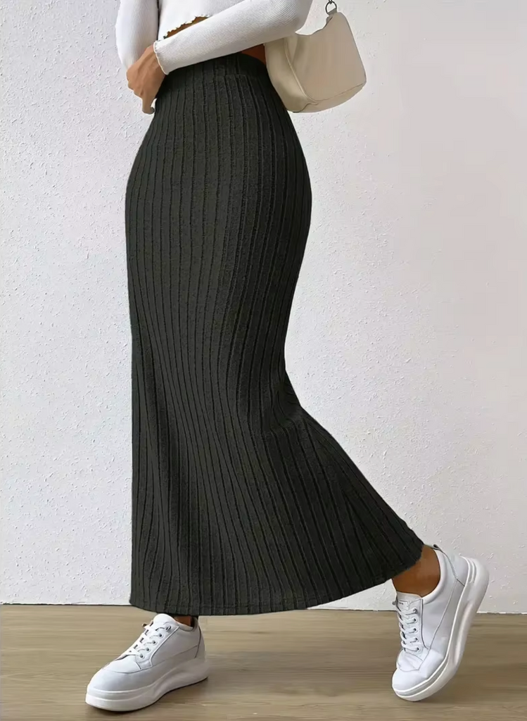 WW | Langer Strickrock mit Hoher Taille