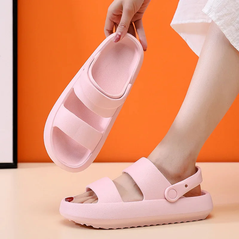 W&W Mode - Orthopädische Sandalen | Comfort Plus Pantoletten mit Doppelriemen | Gepolsterte, lässige Slip-On-Sandalen