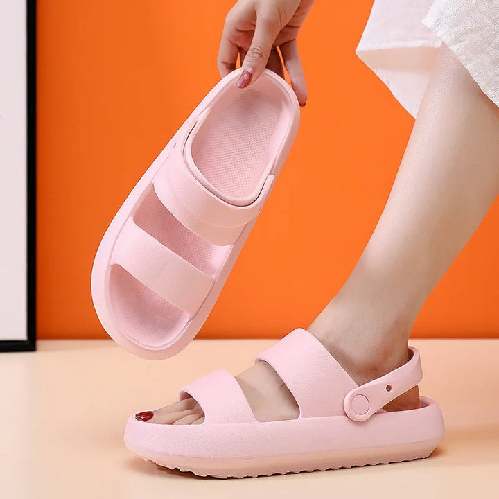 W&W Mode - Orthopädische Sandalen | Comfort Plus Pantoletten mit Doppelriemen | Gepolsterte, lässige Slip-On-Sandalen