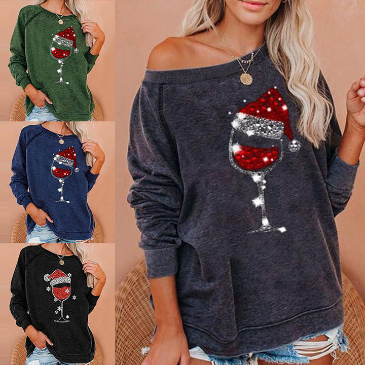 W&W Mode | Festliche Cheers Weinglas Sweatshirt