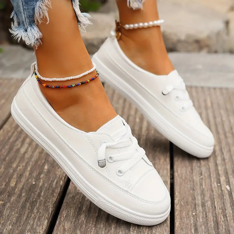 W&W Mode | Lässig Flache Schuhe mit Rutschfester Sohle und Runder Spitze