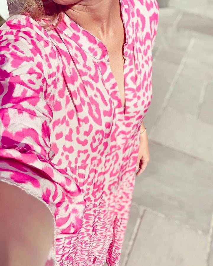 W&W Mode Stilvolles Sommerkleid mit Leopardenmuster