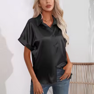 WW | Satinbluse mit Kurzen Ärmeln