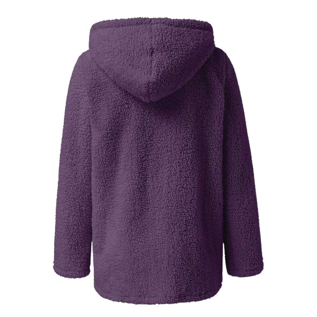 W&W Mode | Teddy-Fleecejacke mit Kapuze Damen - weiche Winterjacke mit Reißverschluss