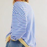 WW | Lässiges Gestreiftes Sweatshirt Mit Kontrastierenden Akzenten Für Damen