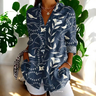 WW | Lebhafte Bluse mit Blumenknöpfen für Damen