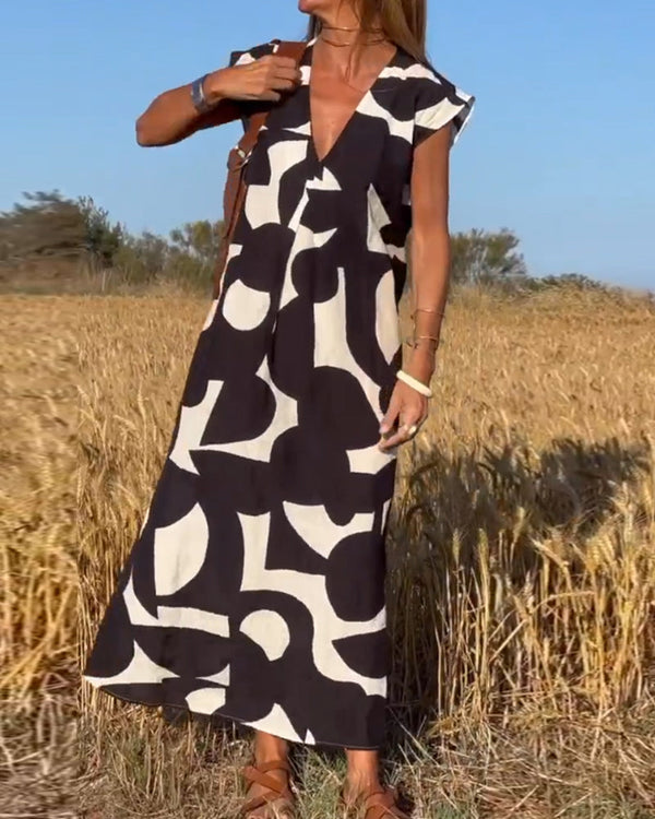WW | Damen Bedrucktes Langes Kleid